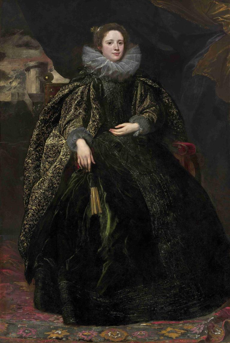 Marchesa Balbi,- Marchesa Balby.,Anthony van Dyck,Anthony Van Dyke.,Tranh sơn dầu,Tranh sơn dầu, 1 cô gái