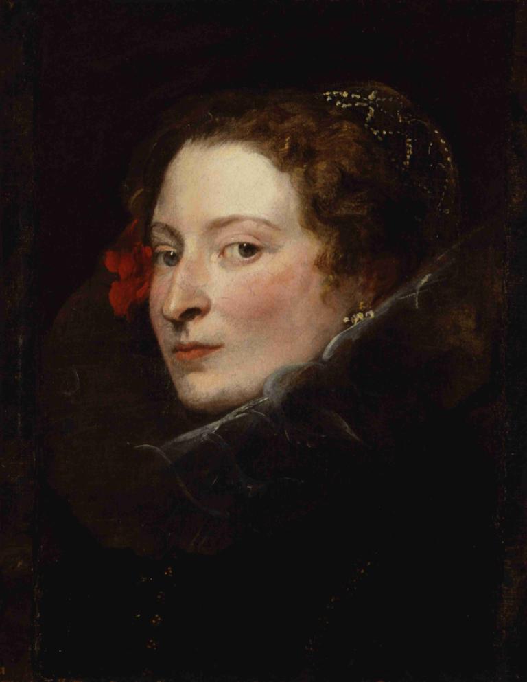 Marchesa Elena Grimaldi-Cattaneo,Anthony van Dyck,Oil Painting,Oil Painting, 1girl, solo, brown hair