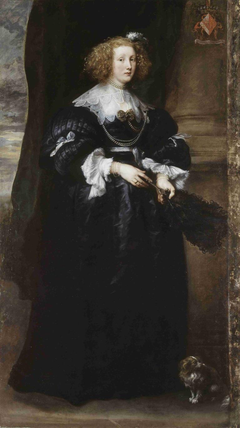 Marie de Raet,Anthony van Dyck,Yağlı boya,Yağlı boya, 1kız, güzel sanatlar parodisi, elbise, solo, sarı saç