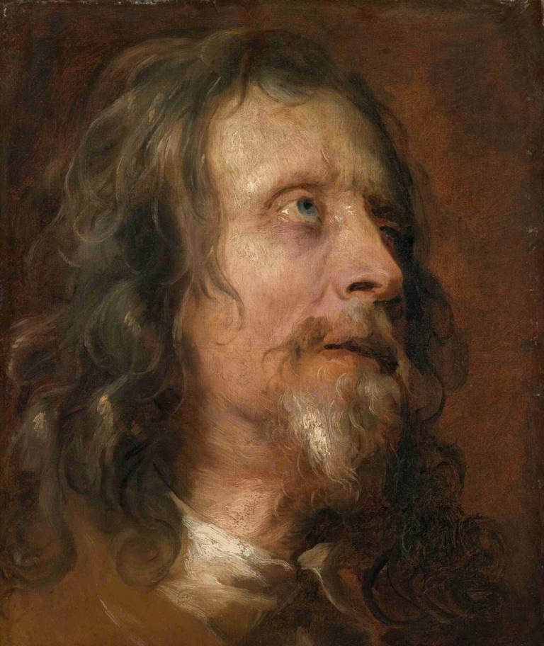 Portrait Study of a Bearded Man,Porträttstudie av en skäggig man,Anthony van Dyck,Oljemålning,Oljemålning