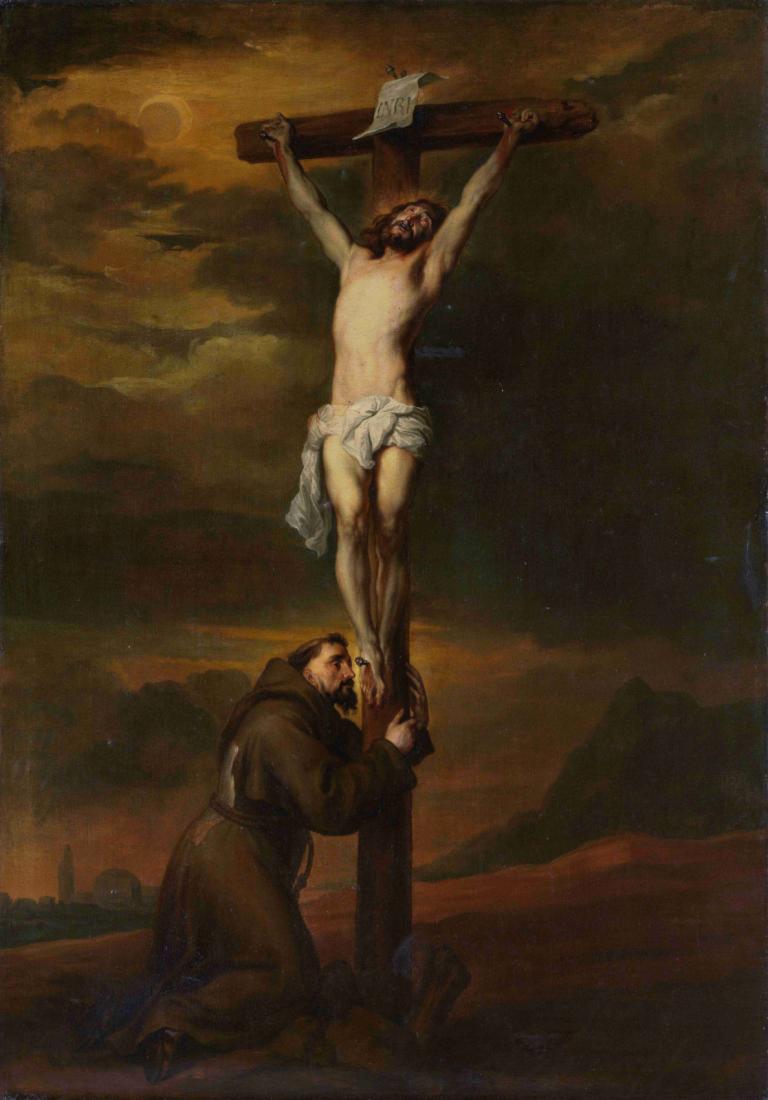 St Francis at the Foot of the Cross,San Francesco ai piedi della croce,Anthony van Dyck,Pittura ad olio