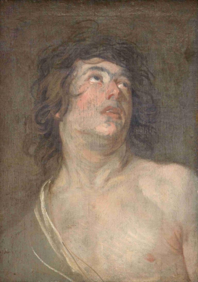 Study Head of a Young Man Looking Upwards. St Sebastian