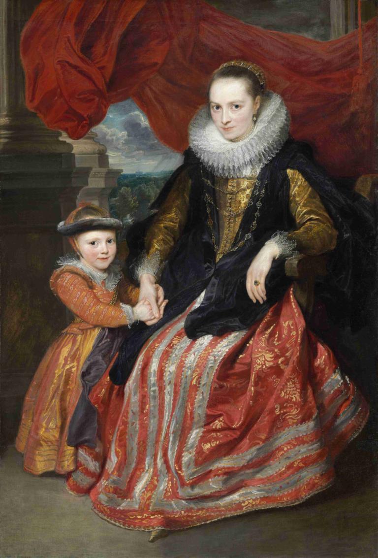 Susanna Fourment and Her Daughter,Susanna Fourment e sua figlia,Anthony van Dyck,Pittura ad olio