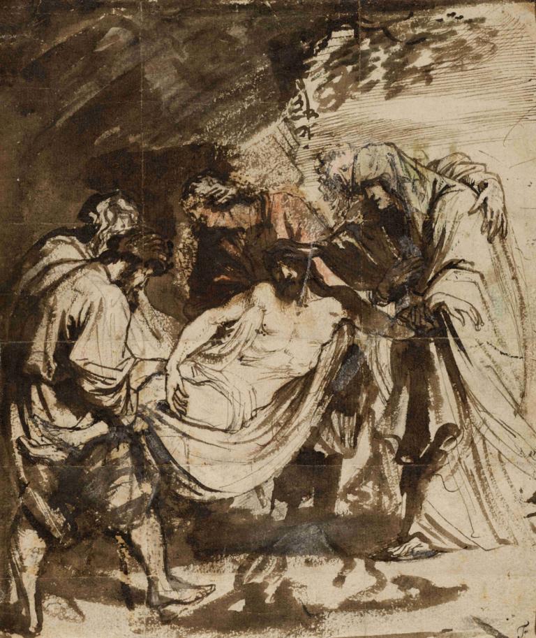 The Entombment,Begravningen,Anthony van Dyck,Kopparplåt Etsning,Kopparplåt Etsning, flera pojkar, konstparodi