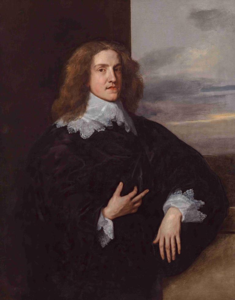 Young Gentleman,Ung gentleman,Anthony van Dyck,Oljemålning,Oljemålning, konstparodi, solo, 1 tjej, brunt hår