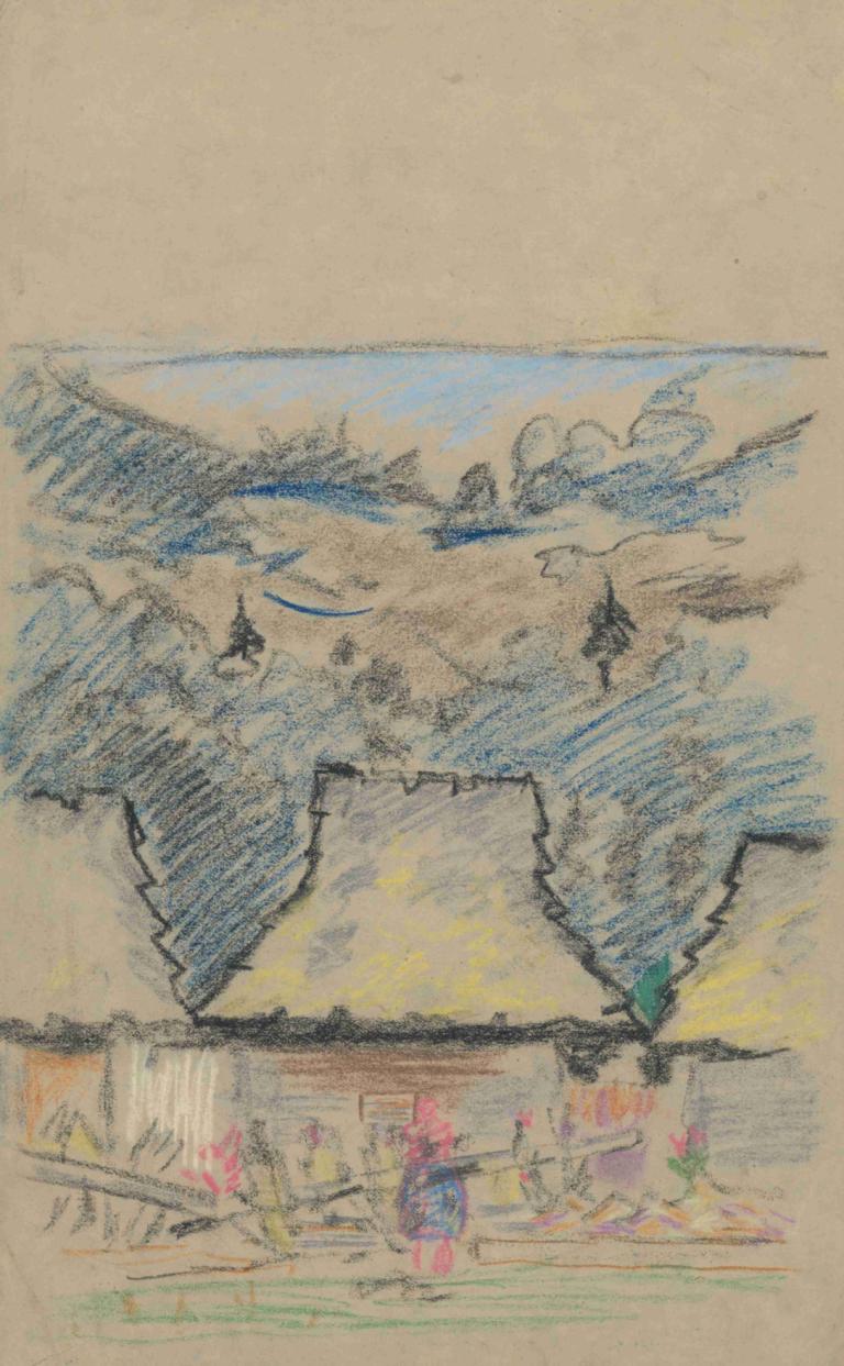 Landscape Sketch,Landschapsschets,Arnold Peter Weisz-Kubínčan,Arnold Peter Weisz-Kubin,Pastelkleur