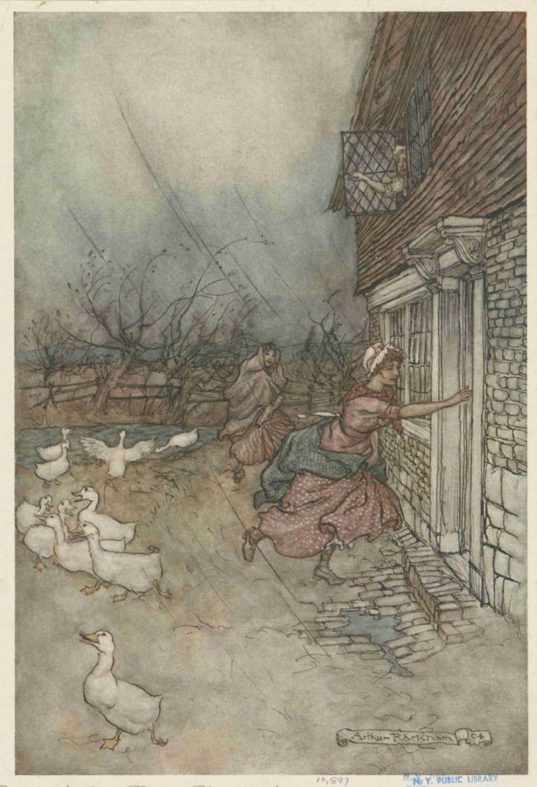 'The rain always made a point of setting in just as he had some outdoor work to do',Arthur Rackham