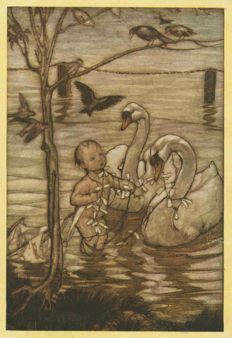 After this the birds said that they would help him no more in his mad enterprise,Arthur Rackham,Illustration