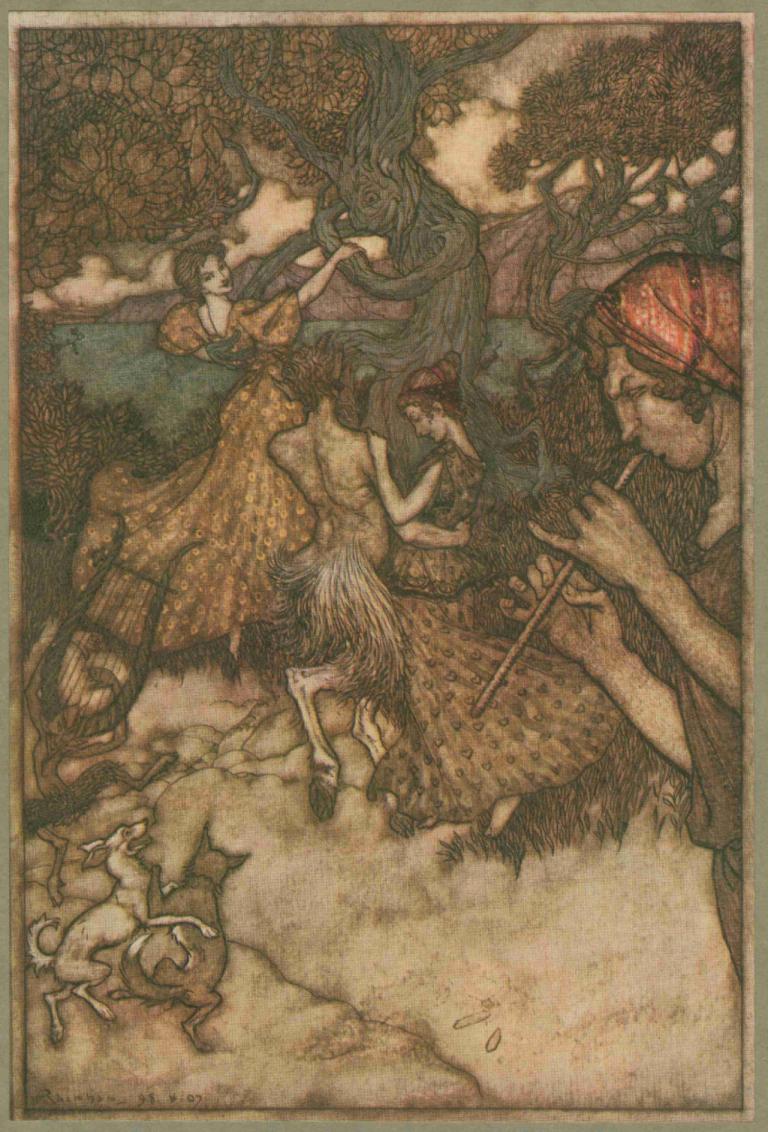 If Orpheus first produced the waltz,Jika Orpheus pertama kali menghasilkan waltz,Arthur Rackham,Ilustrasi