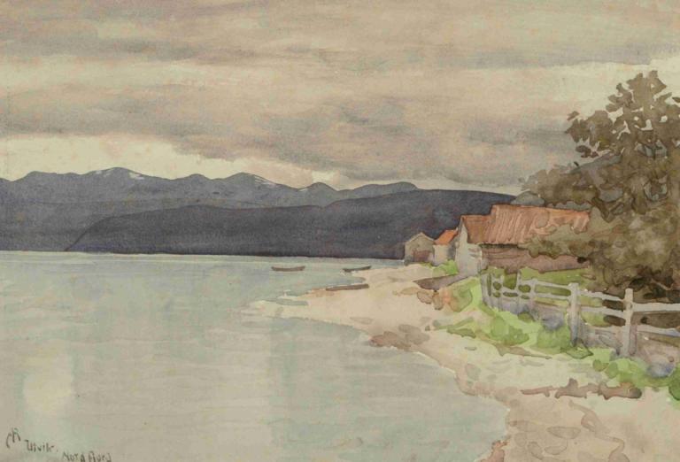 Utvik, Not a Fjord, Norwegian Trip,Utvik, nie fiord, norweska wycieczka,Arthur Rackham,Ilustracja,Ilustracja