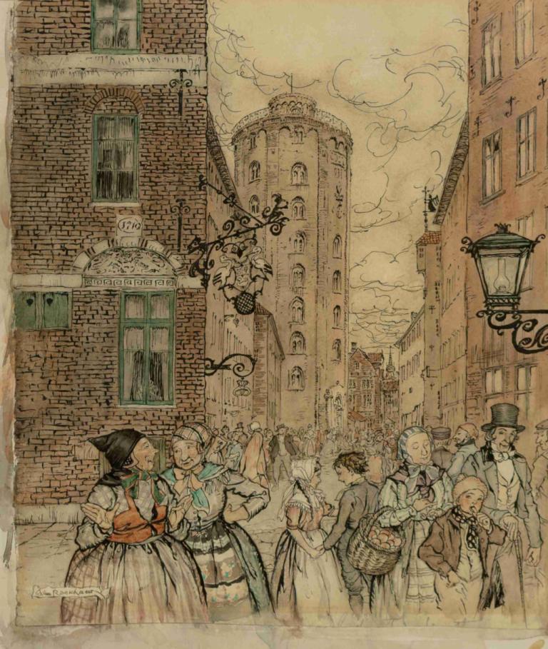 We Went Hand in Hand to the Round Tower,Poszliśmy ramię w ramię do okrągłej wieży,Arthur Rackham,Ilustracja