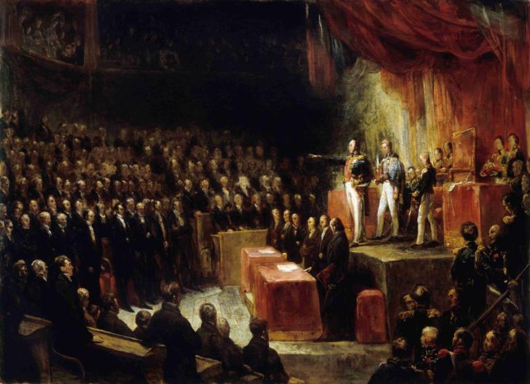 Louis-Philippe Swearing In Before The Chambers, August 9, 1830,1830년 8월 9일, 루이-필립이 회의장 앞에서 선서하는 모습