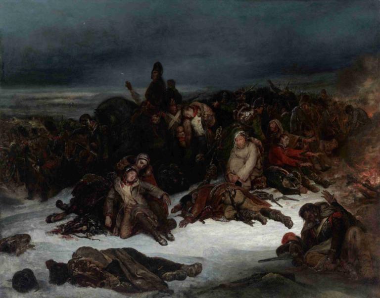 The Retreat of Napoleon’s Army from Russia in 1812,Ary Scheffer,Oil Painting,Oil Painting, death