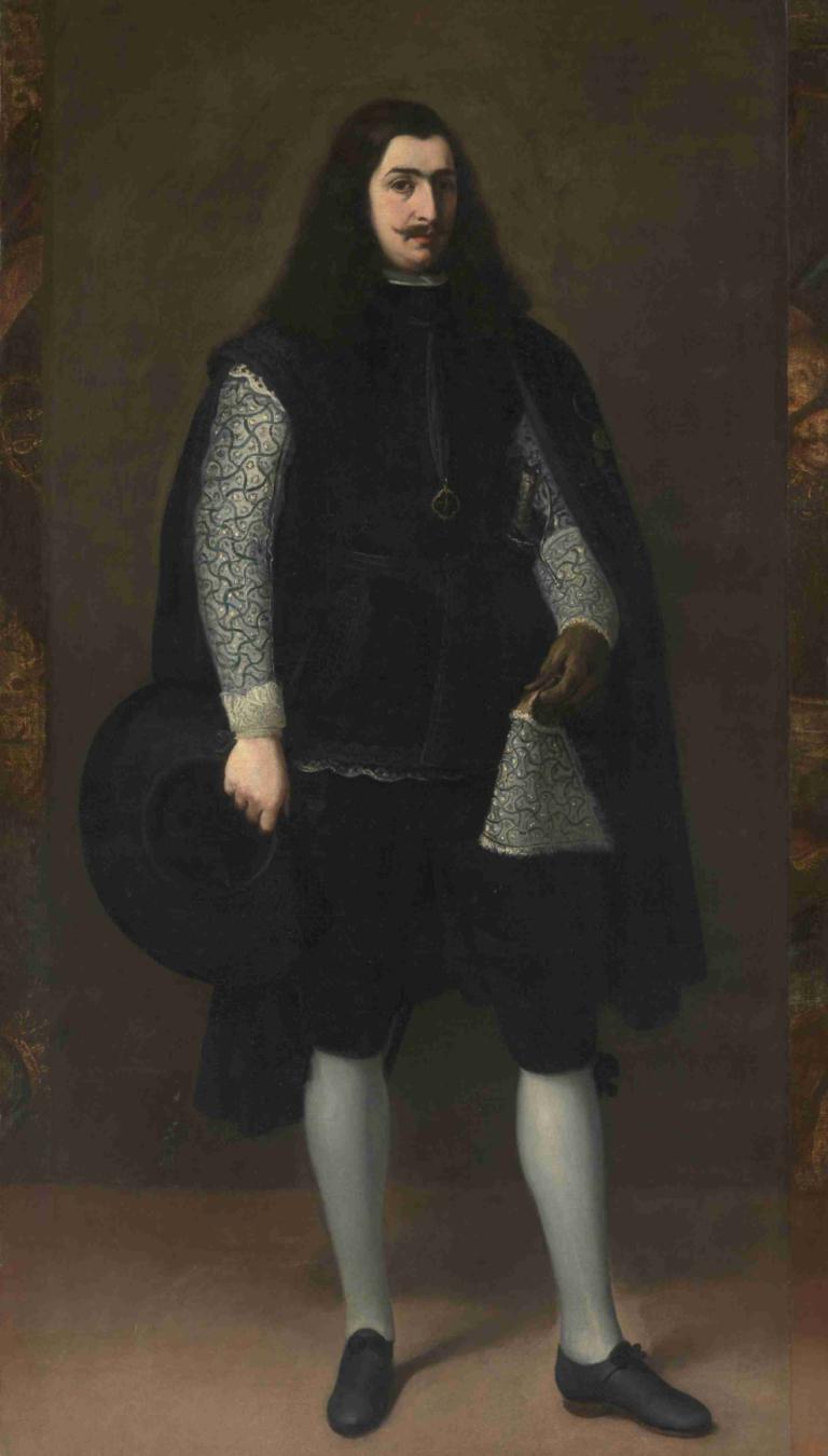 A Knight of Alcántara or Calatrava,Bartolomé Estebán Murillo,Oil Painting,Oil Painting, solo, 1boy