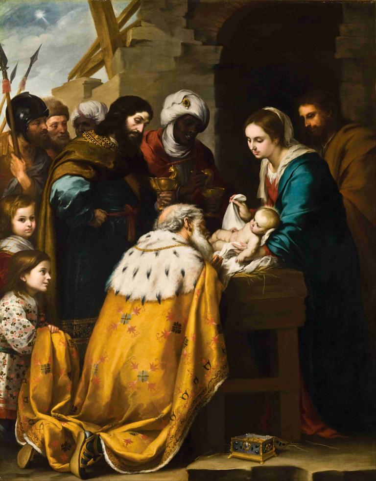 Adoration Of The Magi,Bartolomé Estebán Murillo,Oil Painting,Oil Painting, fine art parody, multiple boys