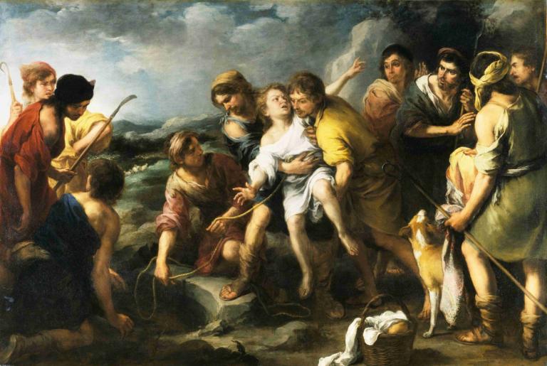 Joseph and his Brethren,Bartolomé Estebán Murillo,Oil Painting,Oil Painting, fine art parody, multiple boys