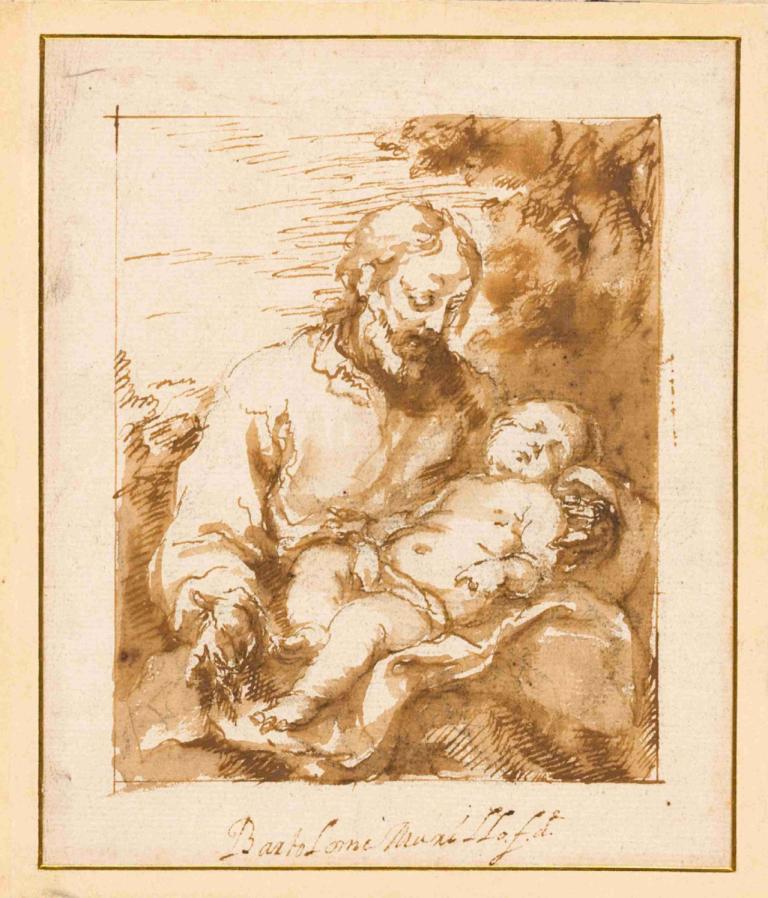 Saint Joseph and the Sleeping Christ Child,성 요셉과 잠자는 그리스도 아이,Bartolomé Estebán Murillo,바르톨로메 에스테반 무리요,스케치,스케치