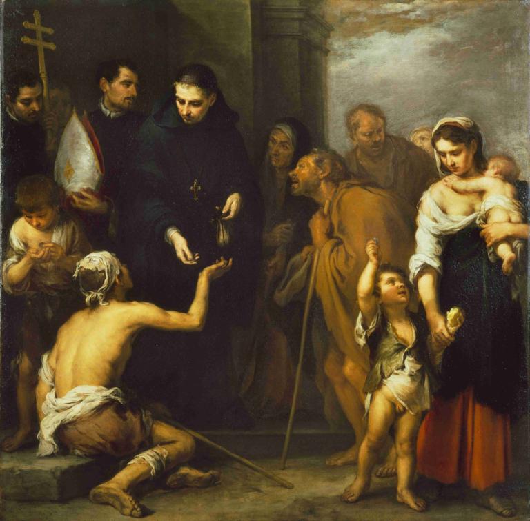 The Charity of Saint Thomas of Villanueva,Sankt Thomas af Villanuevas velgørenhed,Bartolomé Estebán Murillo