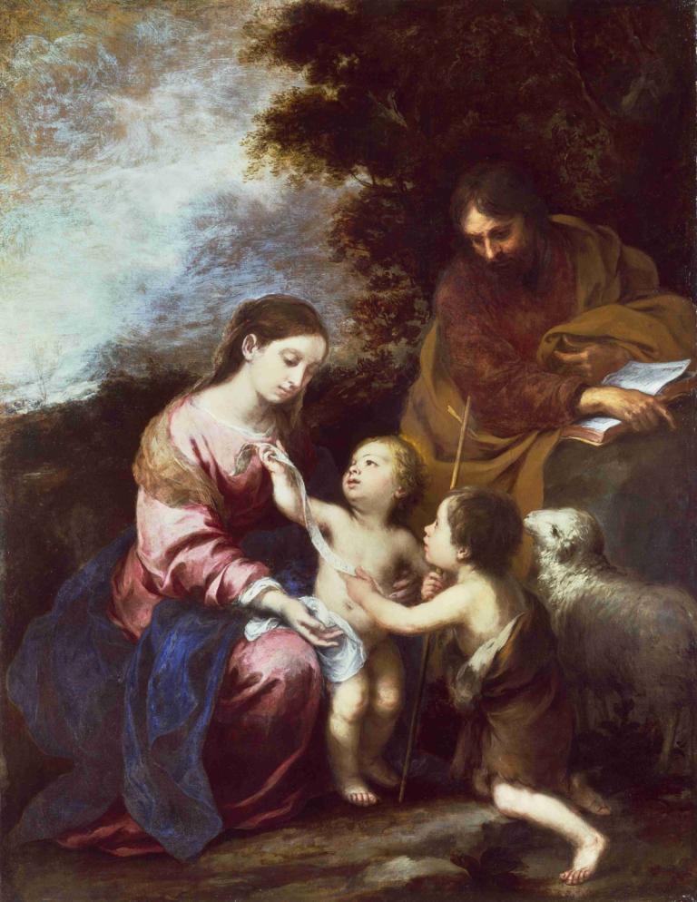 The Holy Family with the Infant Baptist,유아 세례자와 성가족,Bartolomé Estebán Murillo,바르톨로메 에스테반 무리요,오일 페인팅,오일 페인팅