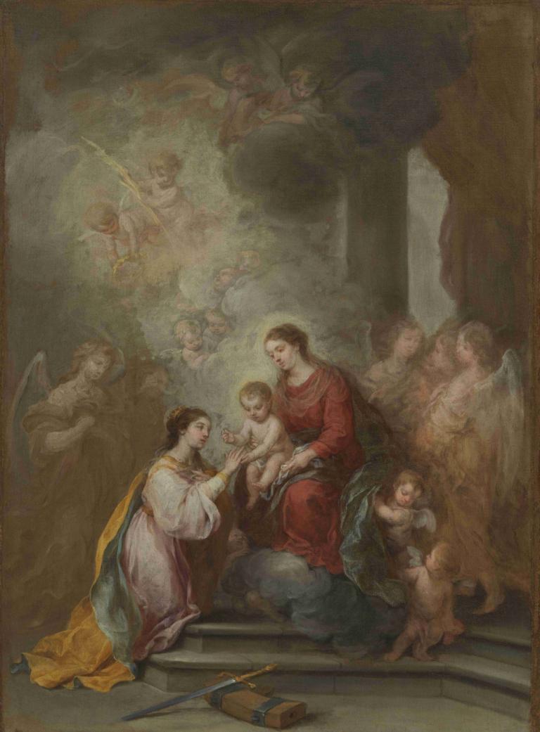 The Mystic Marriage of Saint Catherine,성 캐서린의 신비로운 결혼,Bartolomé Estebán Murillo,바르톨로메 에스테반 무리요,오일 페인팅,오일 페인팅