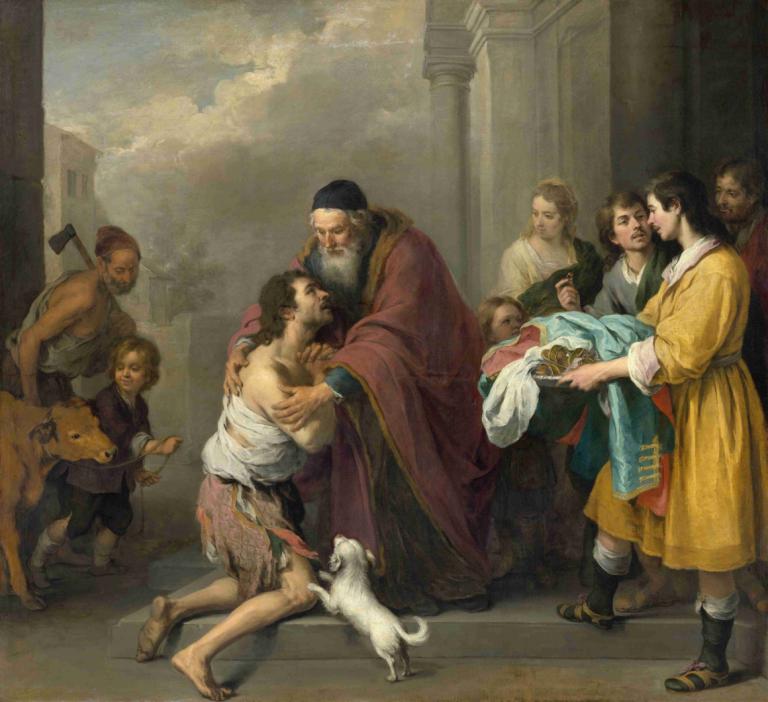 The Return of the Prodigal Son,탕자의 귀환,Bartolomé Estebán Murillo,바르톨로메 에스테반 무리요,오일 페인팅,오일 페인팅, 미술 패러디, 여러 소년