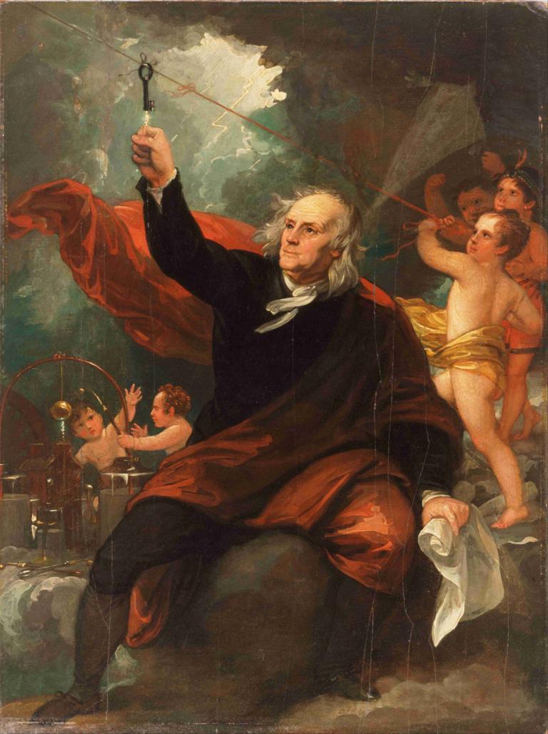 Benjamin Franklin Drawing Electricity from the Sky,Benjamin Franklin drar elektricitet från himlen