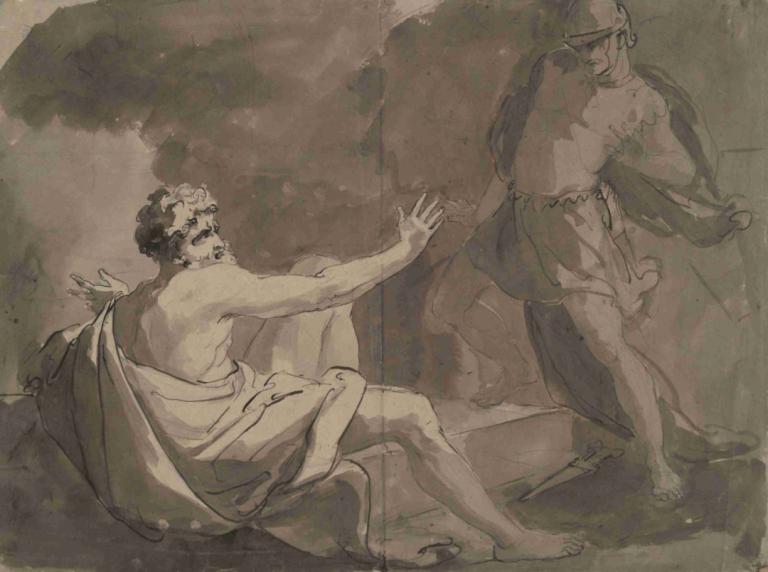 Classical Scene,Klassisk scene,Benjamin West,Skisse,Skisse, flere gutter, kunstparodi, mannlig fokus