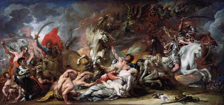 Death on the Pale Horse,Smrt na bledém koni,Benjamin West,Olejomalba,Olejomalba, zbraň