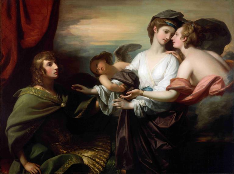 Helen Brought To Paris,Helen llevada a París,Benjamin West,Pintura al óleo,Pintura al óleo