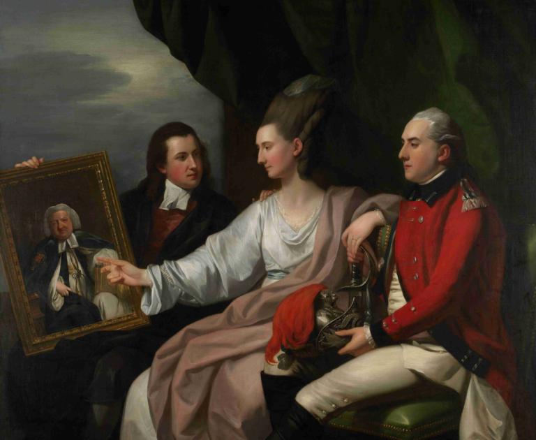 Portrait Group of the Drummond Family,Retrato de grupo de la familia Drummond,Benjamin West,Pintura al óleo