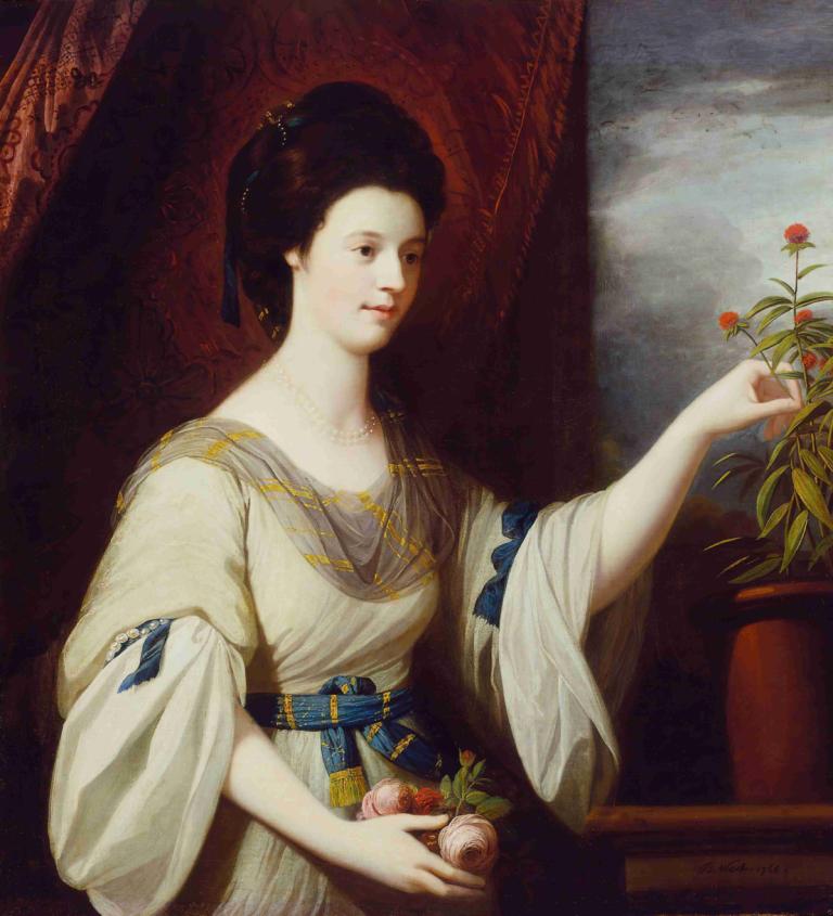 Portrait of Diana Mary Barker,Retrato de Diana Mary Barker,Benjamin West,Pintura al óleo,Pintura al óleo