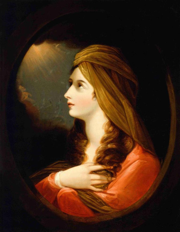 Portrait of a Lady,Retrato de una dama,Benjamin West,Pintura al óleo,Pintura al óleo, 1 chica, solo