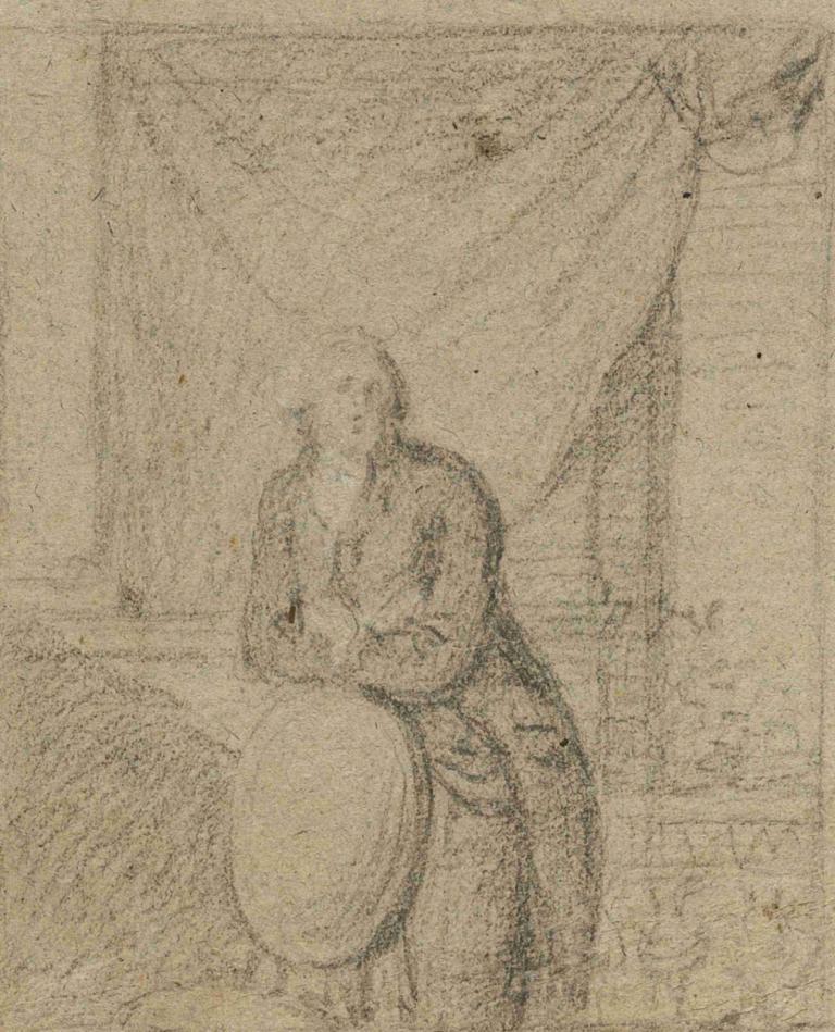 Portrait of a Man Standing in Front of Window,Porträtt av en man som står framför ett fönster,Benjamin West