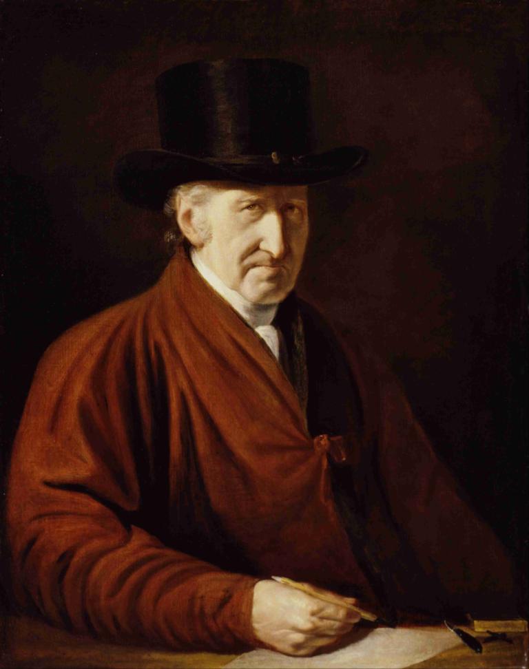 Self-Portrait,Självporträtt,Benjamin West,Oljemålning,Oljemålning, 1 pojke, manligt fokus, hatt, solo