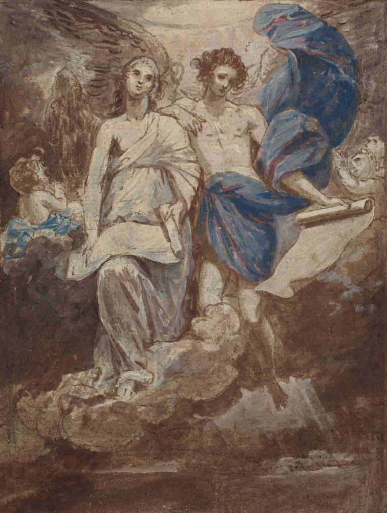 Study for a painting of The Angels Appearing to the Shepherds, 1774,Benjamin West,Color Sketch,Color Sketch