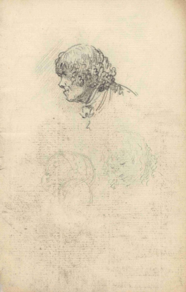 Study,Benjamin West,Sketch,Sketch, monochrome, solo, 1girl, traditional media, 1boy