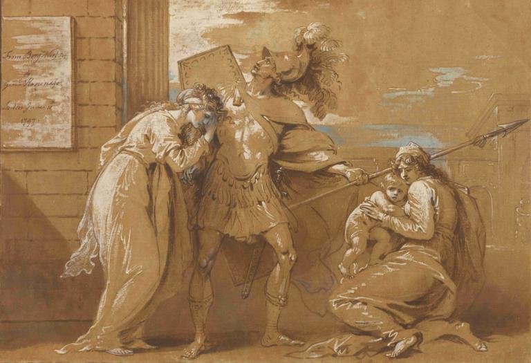 The Fright of Astyanax (Hector Bidding Farewell to Andromache),阿斯提亚纳克斯的惊恐（赫克托耳告别安德洛玛克）,Benjamin West,本杰明-韦斯特