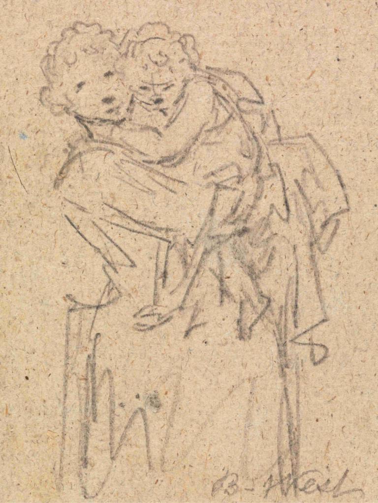 Woman and Child,Vrouw en kind,Benjamin West,Schetsen,Schetsen, schetsen, monochroom, traditionele media