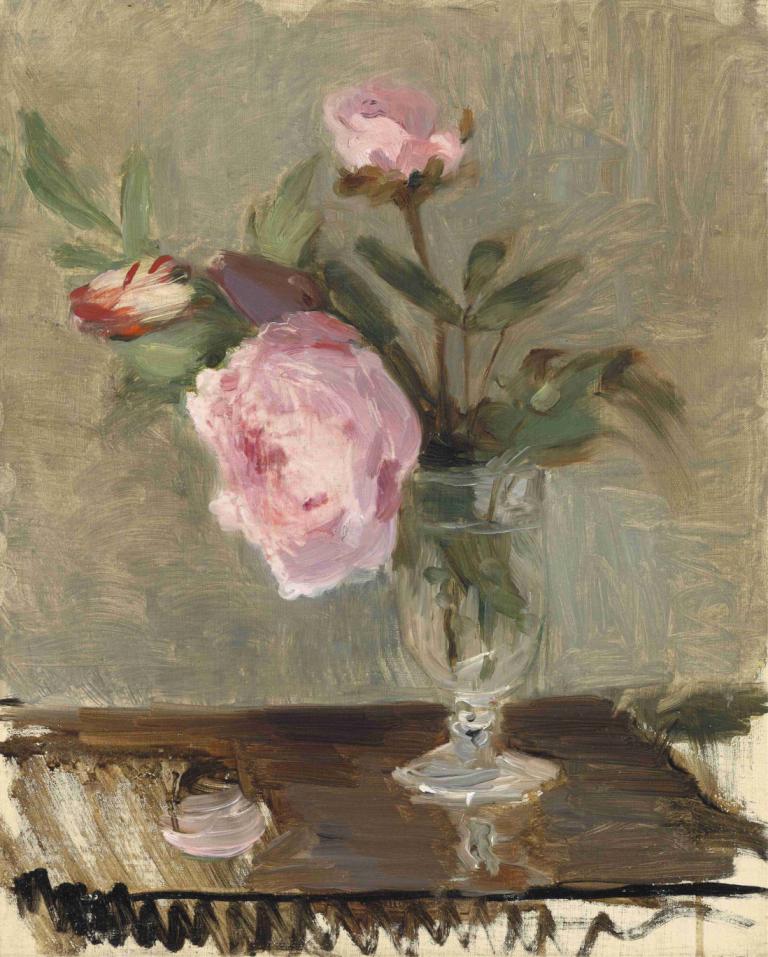 Peonies,Peony,Berthe Morisot,Lukisan cat minyak,Lukisan cat minyak, bunga, tidak ada manusia