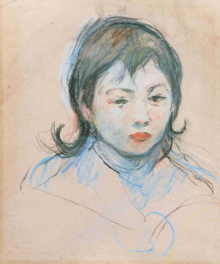 Portrait D'enfant (Charly Thomas),Portret de copil (Charly Thomas),Berthe Morisot,Acuarelă,Acuarelă, 1 fata