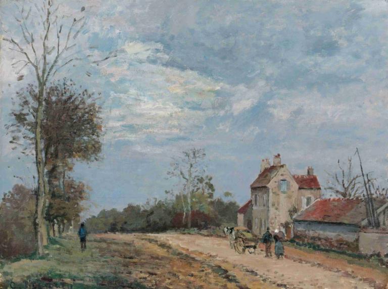 La Maison De Monsieur Musy, Route De Marly, Louveciennes,Camille Pissarro,Lukisan cat minyak