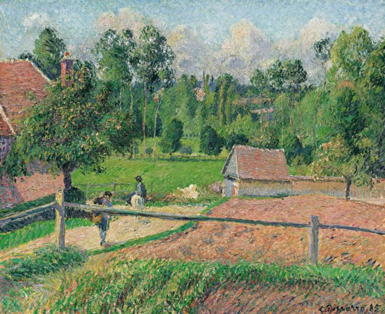 La Maison Delafolie À Eragny,Rumah Delafolie di Eragny,Camille Pissarro,Lukisan cat minyak,Lukisan cat minyak