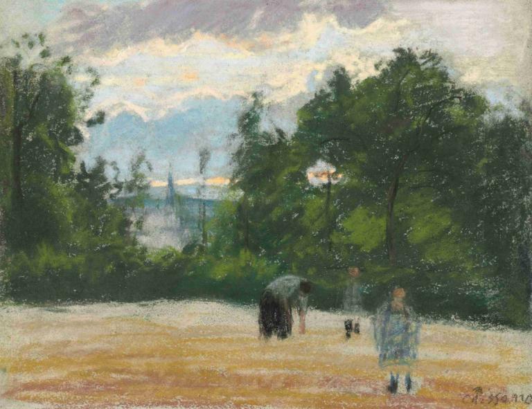 La clairière,Pembukaan,Camille Pissarro,Lukisan cat minyak,Lukisan cat minyak, di luar rumah, pohon