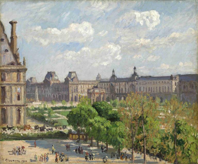 Place du Carrousel,Paris,Place du Carrousel, Paris,Camille Pissarro,Yağlı boya,Yağlı boya, açık havada