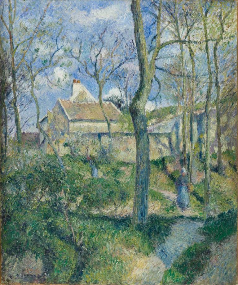 The Path to Les Pouilleux, Pontoise,Cesta do Les Pouilleux, Pontoise,Camille Pissarro,Olejomalba,Olejomalba