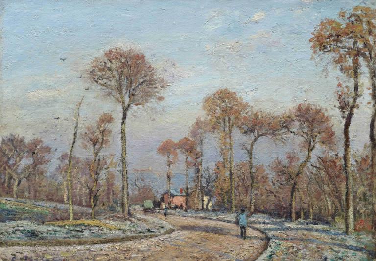 The Road to Versailles, Louveciennes,Morning Frost,Tie Versaillesiin, Louveciennes,Aamupakkanen