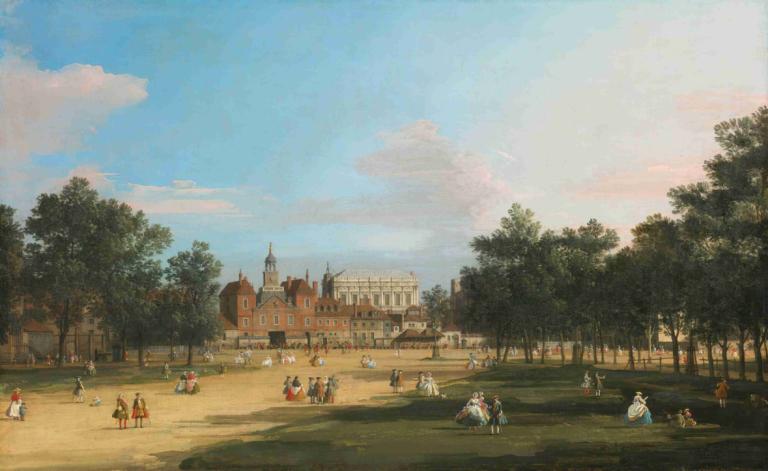 London, A View Of The Old Horse Guards And Banqueting Hall, Whitehall Seen From St. James' Park,London