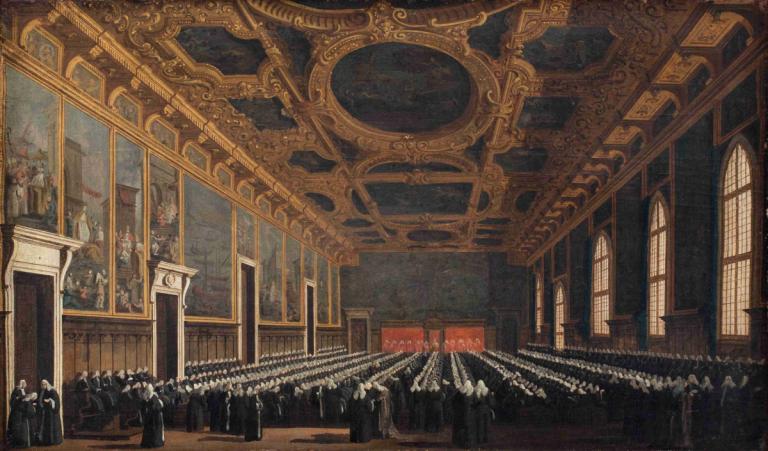 The Doge And Grand Council In Sala Del Maggior Consiglio