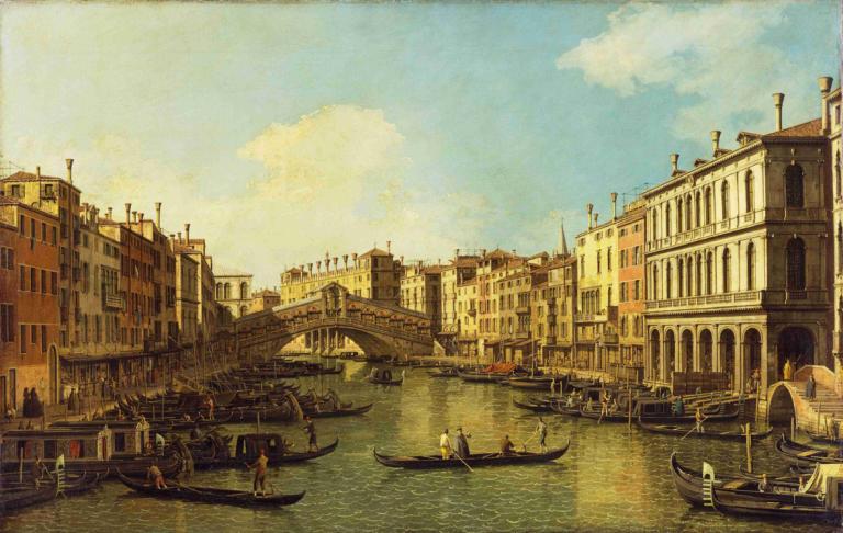 Venice, the Grand Canal from the Palazzo Dolfin-Manin to the Rialto Bridge,베니스, 돌핀-마닌 궁전에서 리알토 다리까지의 대운하