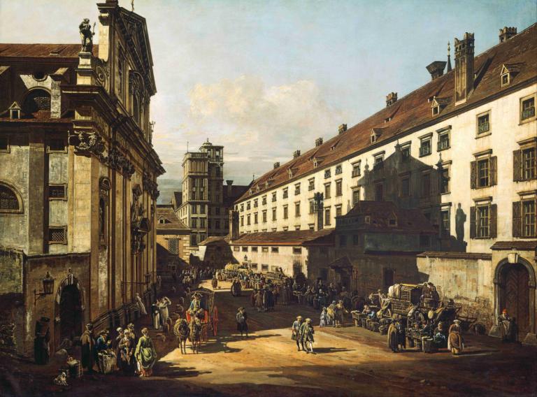 Vienna, Dominican Church,Vídeň, Dominikánský kostel,Canaletto,Olejomalba,Olejomalba, scenérie, 6+ kluků